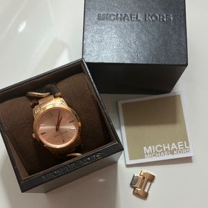 Michael Kors Gold Color & Tortoise Chain Watch MK